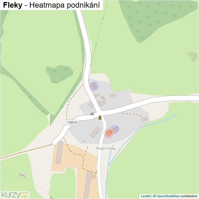 Mapa Fleky - Firmy v části obce.
