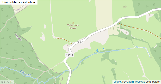 Liščí - mapa části obce