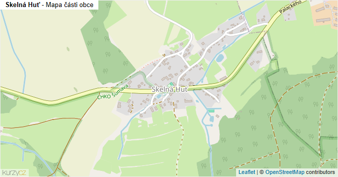 Skelná Huť - mapa části obce