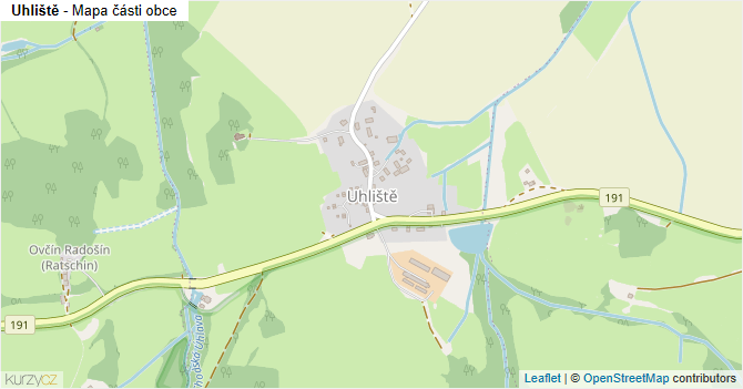 Uhliště - mapa části obce