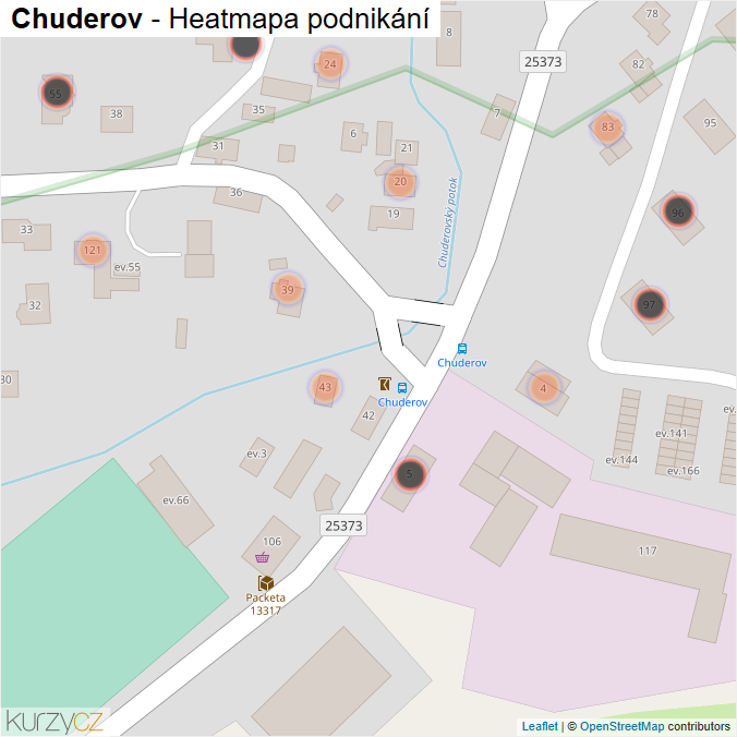 Mapa Chuderov - Firmy v obci.