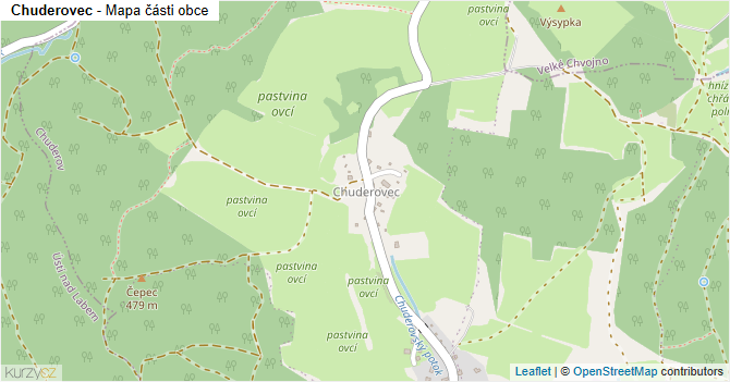Chuderovec - mapa části obce