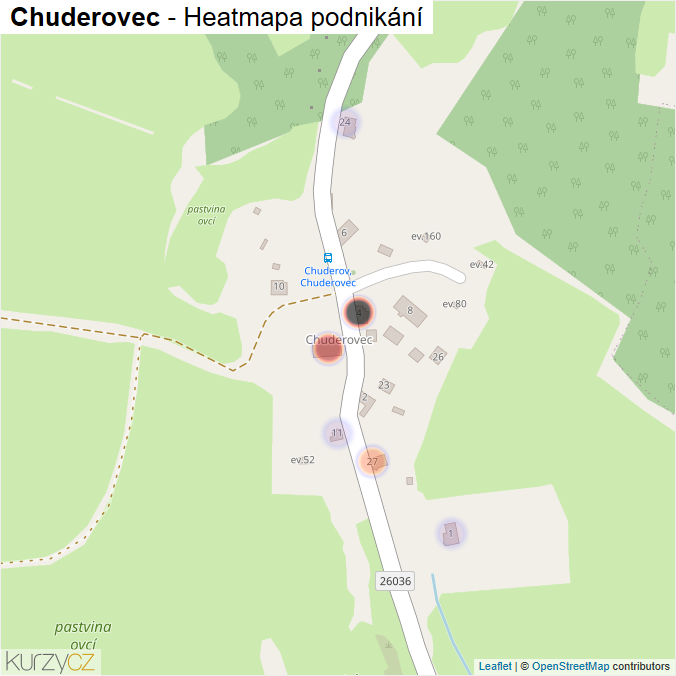 Mapa Chuderovec - Firmy v části obce.