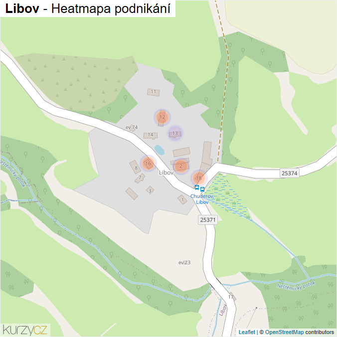 Mapa Libov - Firmy v části obce.
