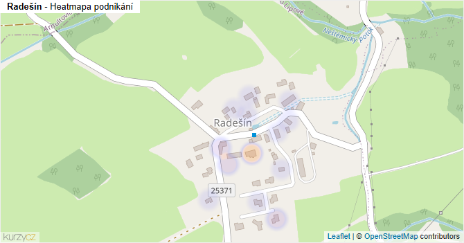Radešín - mapa podnikání