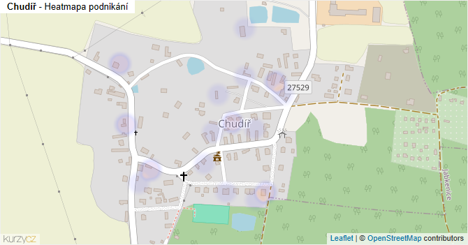 Chudíř - mapa podnikání