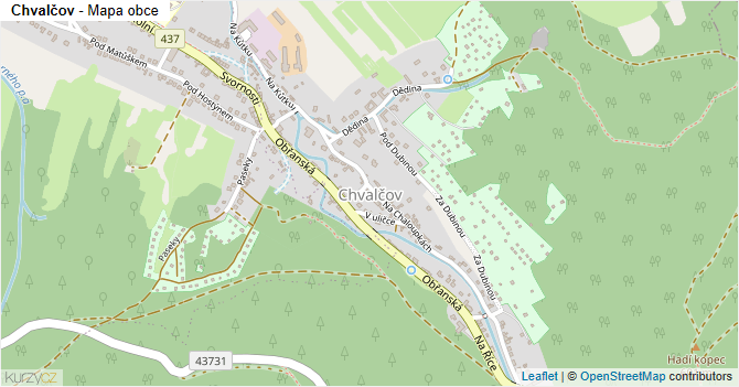 Chvalčov - mapa obce
