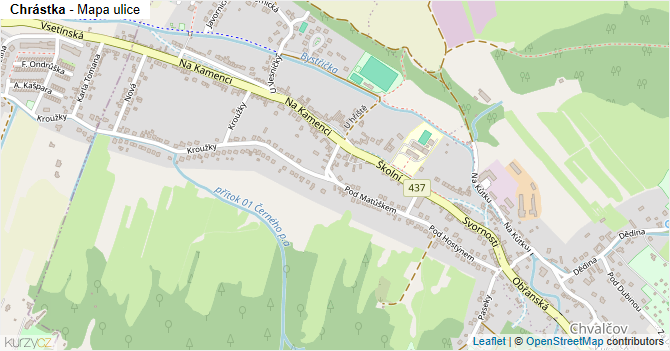 Chrástka - mapa ulice