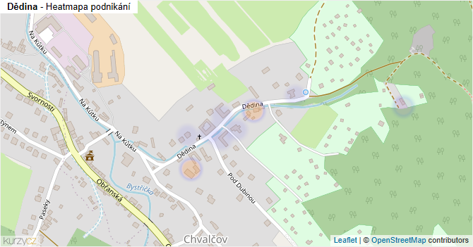 Dědina - mapa podnikání