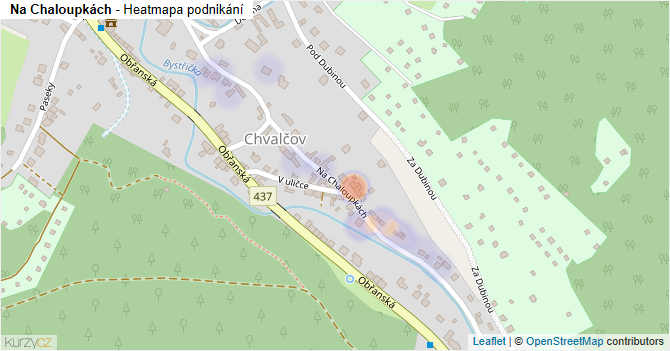 Na Chaloupkách - mapa podnikání