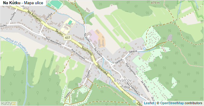 Na Kůtku - mapa ulice