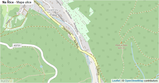 Na Říce - mapa ulice