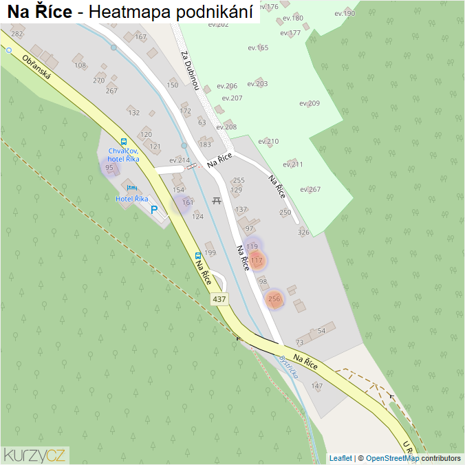 Mapa Na Říce - Firmy v ulici.