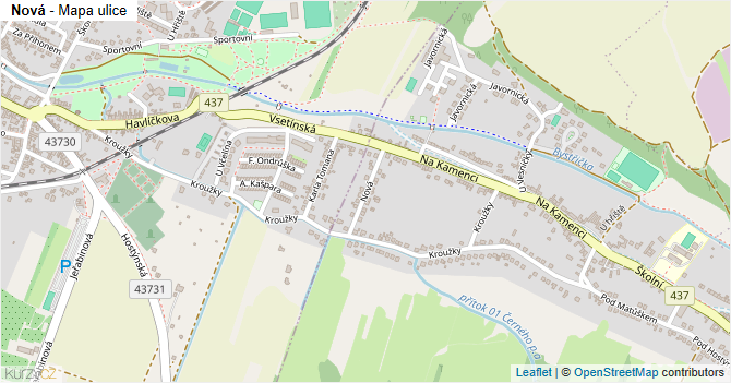 Nová - mapa ulice