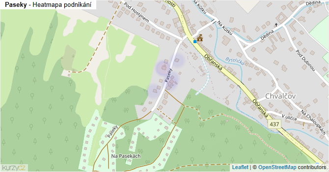Paseky - mapa podnikání