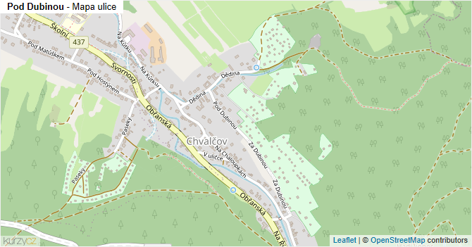 Pod Dubinou - mapa ulice