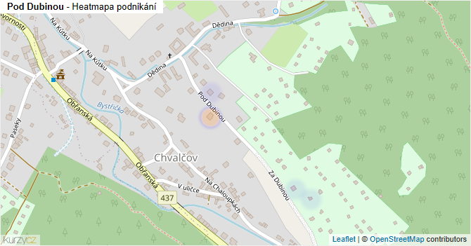 Pod Dubinou - mapa podnikání