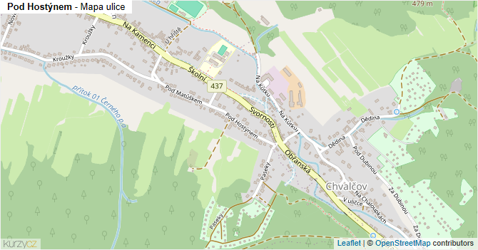 Pod Hostýnem - mapa ulice