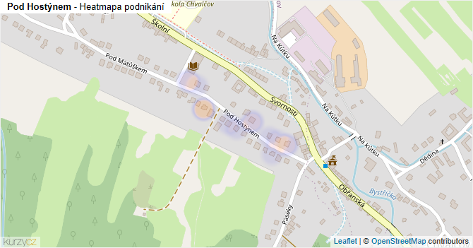 Pod Hostýnem - mapa podnikání