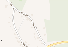 Poutní v obci Chvalčov - mapa ulice
