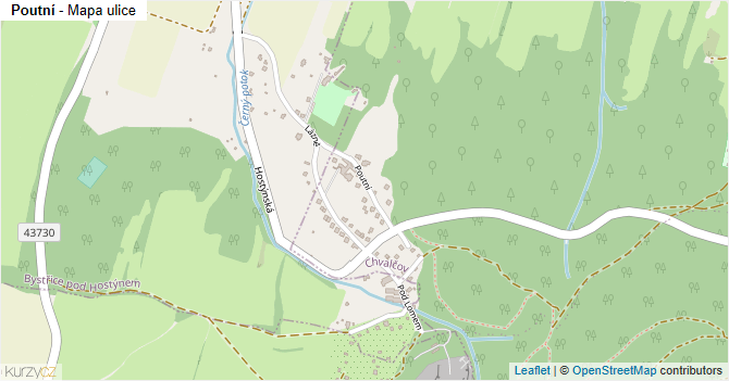 Poutní - mapa ulice