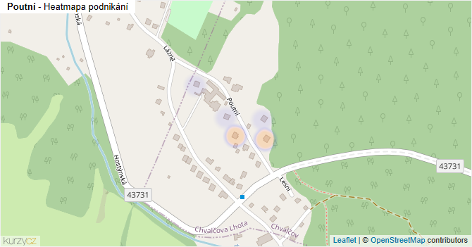 Poutní - mapa podnikání