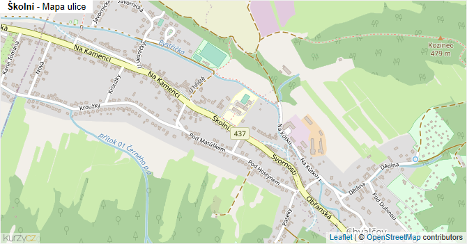 Školní - mapa ulice