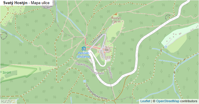 Svatý Hostýn - mapa ulice