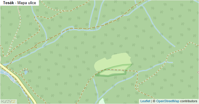 Tesák - mapa ulice