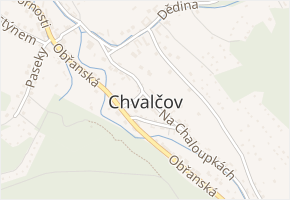 U Koryta v obci Chvalčov - mapa ulice