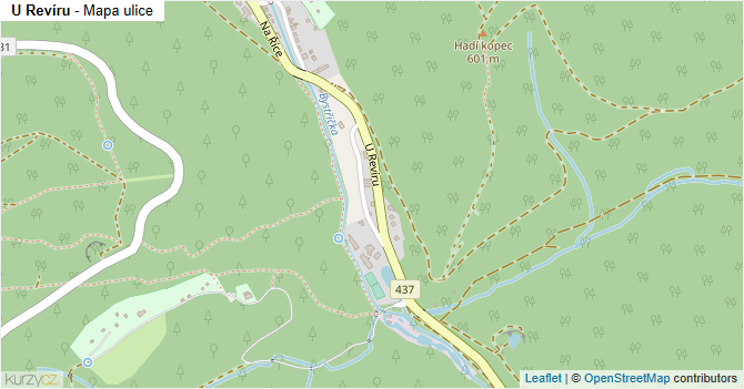 U Revíru - mapa ulice