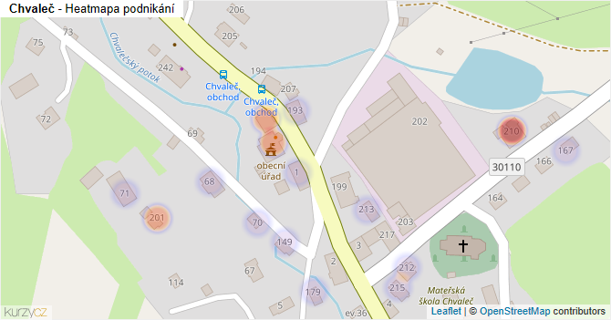 Chvaleč - mapa podnikání
