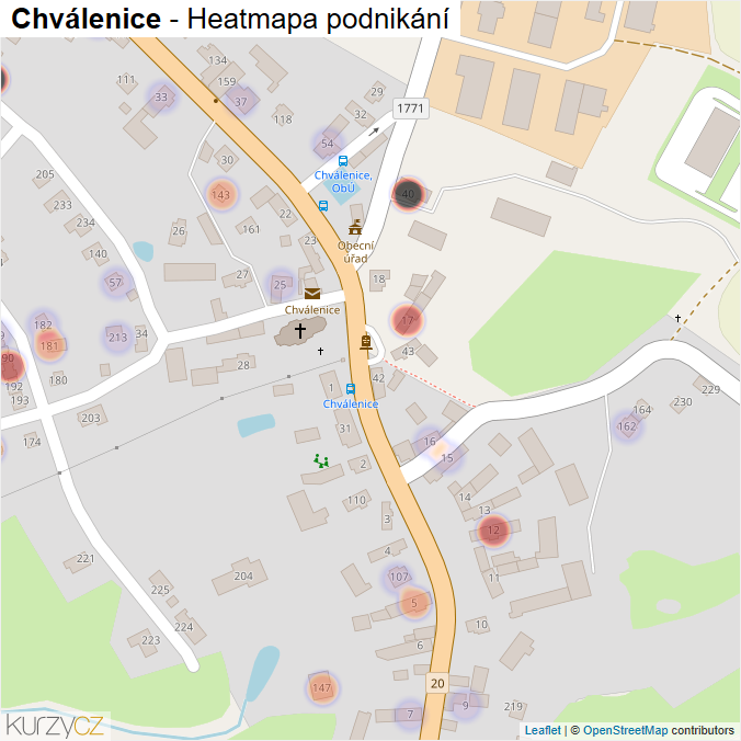 Mapa Chválenice - Firmy v části obce.