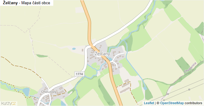 Želčany - mapa části obce
