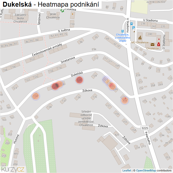 Mapa Dukelská - Firmy v ulici.
