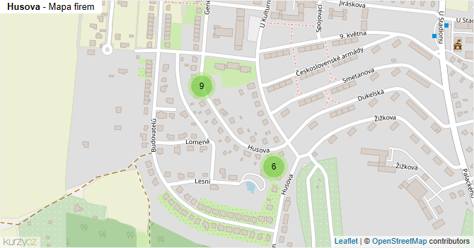 Husova - mapa firem
