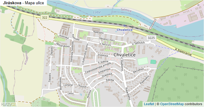Jiráskova - mapa ulice