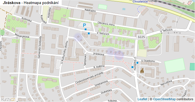 Jiráskova - mapa podnikání
