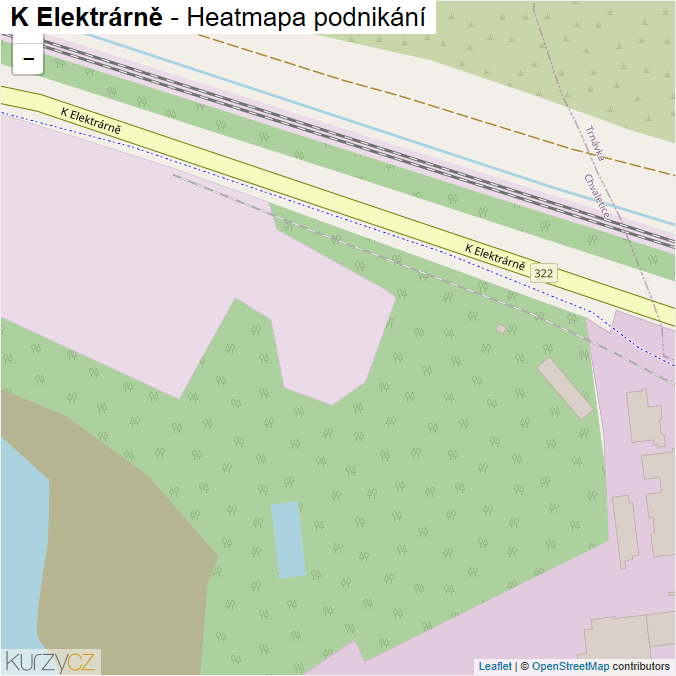 Mapa K Elektrárně - Firmy v ulici.