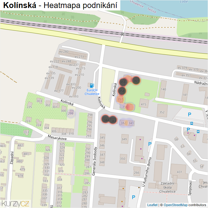 Mapa Kolínská - Firmy v ulici.