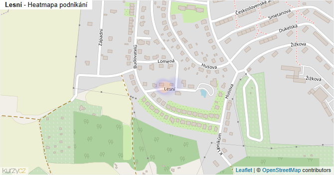 Lesní - mapa podnikání