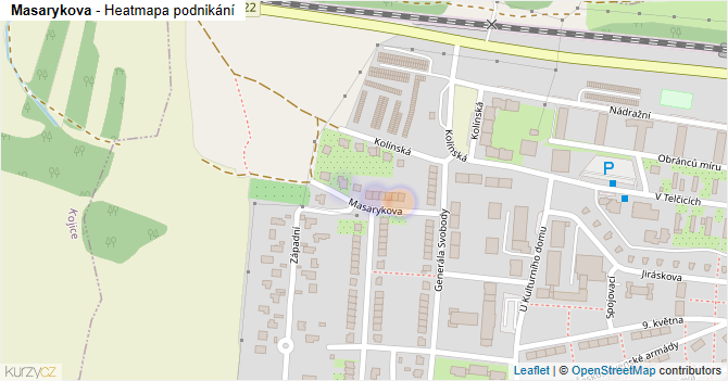 Masarykova - mapa podnikání