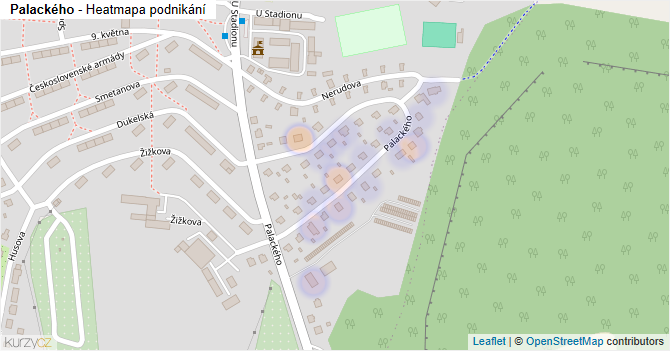 Palackého - mapa podnikání