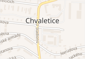 Průmyslová v obci Chvaletice - mapa ulice