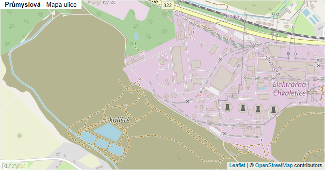 Průmyslová - mapa ulice