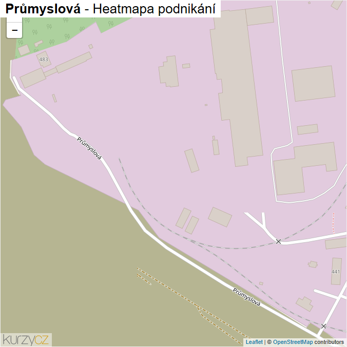 Mapa Průmyslová - Firmy v ulici.