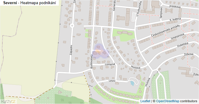 Severní - mapa podnikání