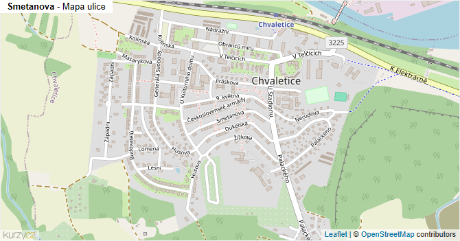 Smetanova - mapa ulice