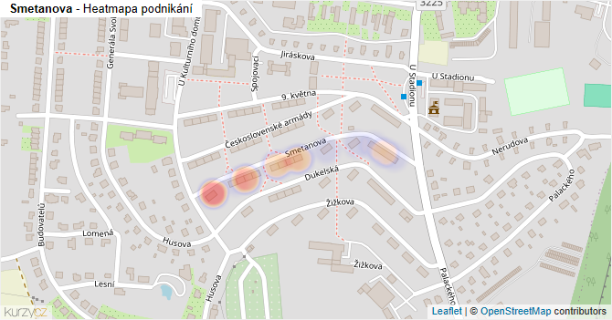 Smetanova - mapa podnikání