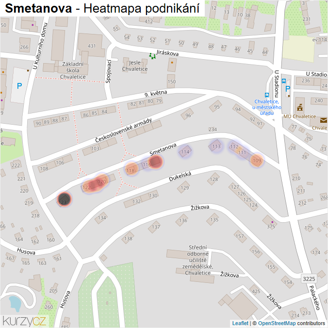 Mapa Smetanova - Firmy v ulici.